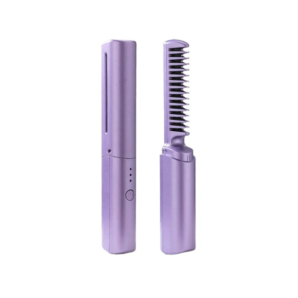 2In1 Wireless Professional Hair Straightener Curler Comb Fast Heating Negative Ion Straightening Curling Styling Tools-A