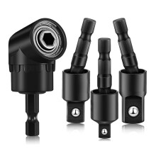 Rechtwinkliger Bohrer-Adapter, 4-In-1-Schlagbohrer-Bit-VerläNgerung, 360 Drehbarer 1/4 3/8 1/2 Zoll Schlagschrauber-Stecknuss-Adaptersatz