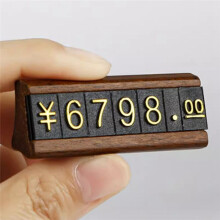 10 Set/Scatola Legno Combinato Numero Prezzo Cubo Tag Gioielli Numero Regolabile Prezzo Etichetta Portacarte Supporto per Carta B