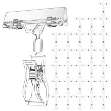 30 Pcs Label Holders Sign Clip, Plastic Clear Rotatable Sign Clips, Merchandise Sign Display Clip, Price Tag Clamp