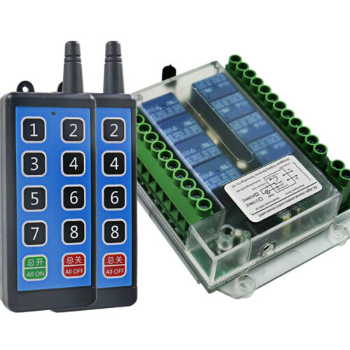 8 Channel Wireless Rf Remote Control  12V/24V/36V 433MHz Remote Cont Wireless Remote Motor Control  DC9V-72V 1