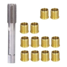 Herramientas de ReparacióN de Roscas de BujíAs, BujíA de Rosca de Acero de Alta Velocidad con Inserciones M14X1.25 y Juego de Roscas M16X1.25