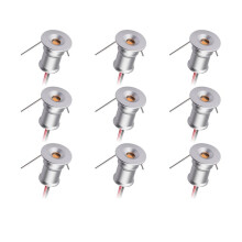Downlight DC12V 1W 3000K 9 Pack Silver Shell, Used for Indoor Wardrobe Lighting, Cabinet Lighting, Artwork Light