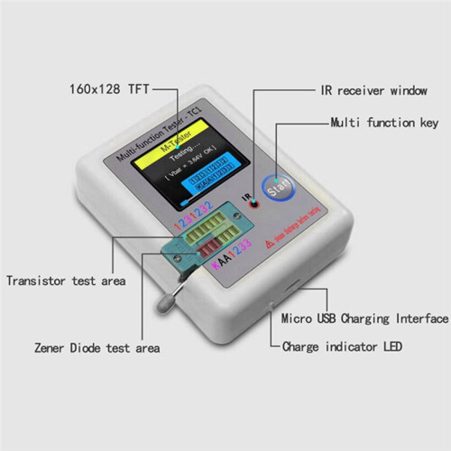 TC1 1.8 Inch TFT LCD Display Multimeter Transistor Tester Diode Triode Capacitor Resistor Test Meter 2