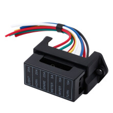 6-Weg DC32V-Circuit Auto-Aanhangwagen Auto-Bladzekeringkast Blokhouder ATC ATO 2-Ingang 6-Uitgang Draad