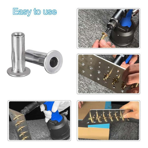M5 Multi-Grip Rivet Nuts, 20Pcs Threaded Insert Nut 304 Stainless Steel  Nuts Construction Fasteners for Industrial 2