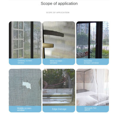 Screen Window Repair Patch Door Curtain Mosquito Net Mesh Patch Self-Adhesive Hole Patch Black
