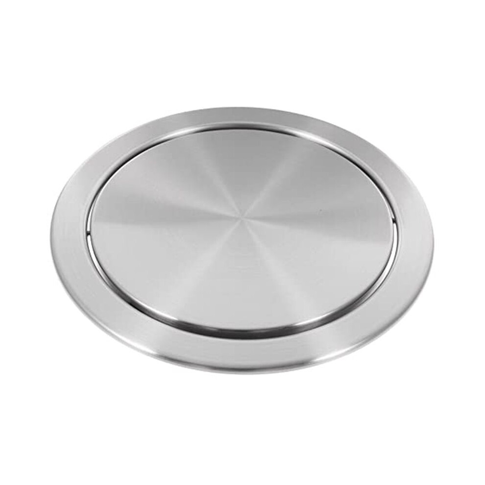 Trash Can Lid Simple Trash Grommet Embedded Countertop Round Cover Swing Flap Trash Bin Lid For Kitchen Bathroom Office 4712121565059