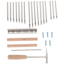 17Keys Kalimba DIY Kit Thum Piano Replacement Parts with Keys Bridge Tuning Hammer Kit Kalimba Accessories