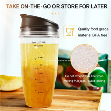 24OZ Replacement Cups Compatible for Nutri BN401, BN701, SS101, BN400, BN800, BN801 Blender