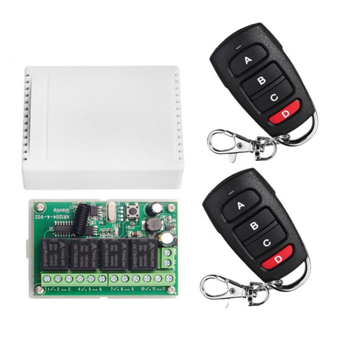 DC12V 24V 4CH Remote Control  433M Receiving Control Four-Way Relay Module