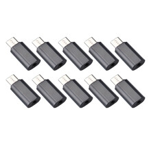 10 StüCk USB-C-Zu-3,5-Mm-KopfhöRerbuchsenadapter, Kompatibel mit Typ-C-Zu-KopfhöRer-Hilfskabel-Digitalkonverter, Schwarz