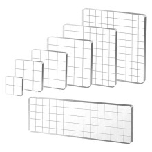 7 Pezzi Blocchi di Timbri Acrilici, Blocchi di Timbri Trasparenti Blocchi Acrilici per Strumenti di Timbratura Impostati con Griglia Decorativa