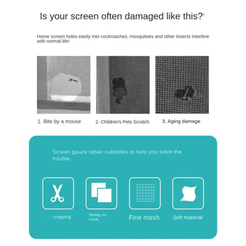 Screen Window Repair Patch Door Curtain Mosquito Net Mesh Patch Self-Adhesive Hole Patch Black 1