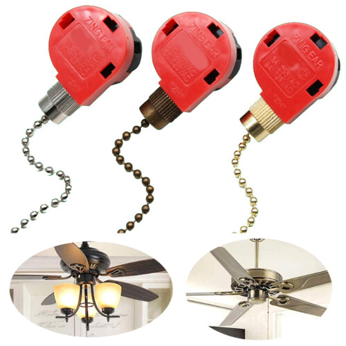3Pcs Ceiling Fan  3 Speed 4 Wire ZE-268S1 Fan Pull Chain  Replacement Speed Control  Chandelier 1