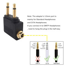 4 Pack Airplane Headphone Adapter ,Airline Airplane Flight Adapters for Headphones, Golden Plated 3.5Mm Jack