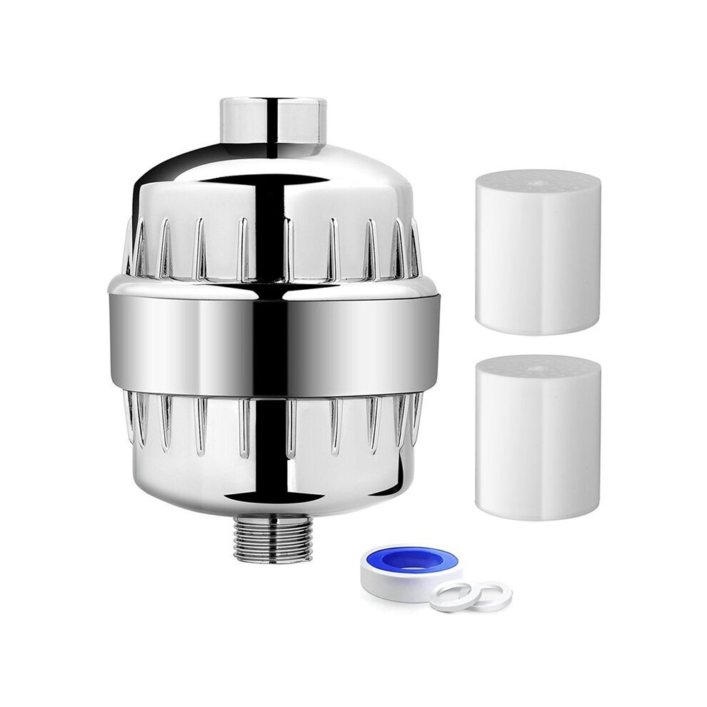 Shower Filter 20-Stage Showerhead Filter for Hard Water Shower Water Filter with 2 Replaceable Filter Cartridges