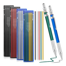 Crayon de Soudeur 2 PièCes avec 48 Recharges Rondes de Crayons MéCaniques Marqueur de Soudure en MéTal pour Soudeur de Tuyau de Tube