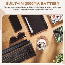 Retro Typewriter Keyboard Wireless Mechanical Keyboards 83 Keys Computer Keyboard for Laptop PC Gaming