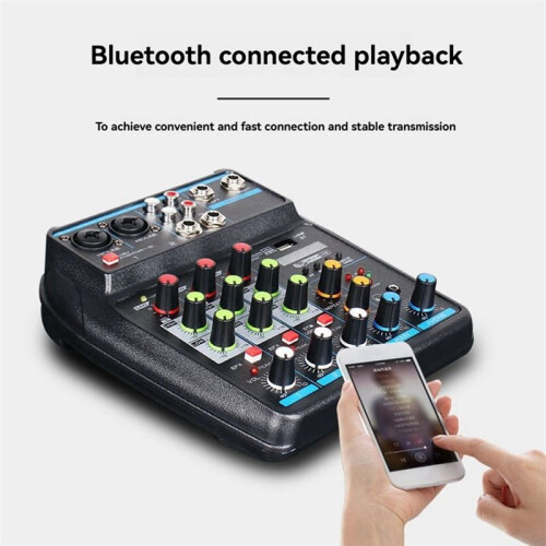 Professional 4-Channel USB Audio Mixer Console with , Recording Capabilities for DJs and PC Mixing 1