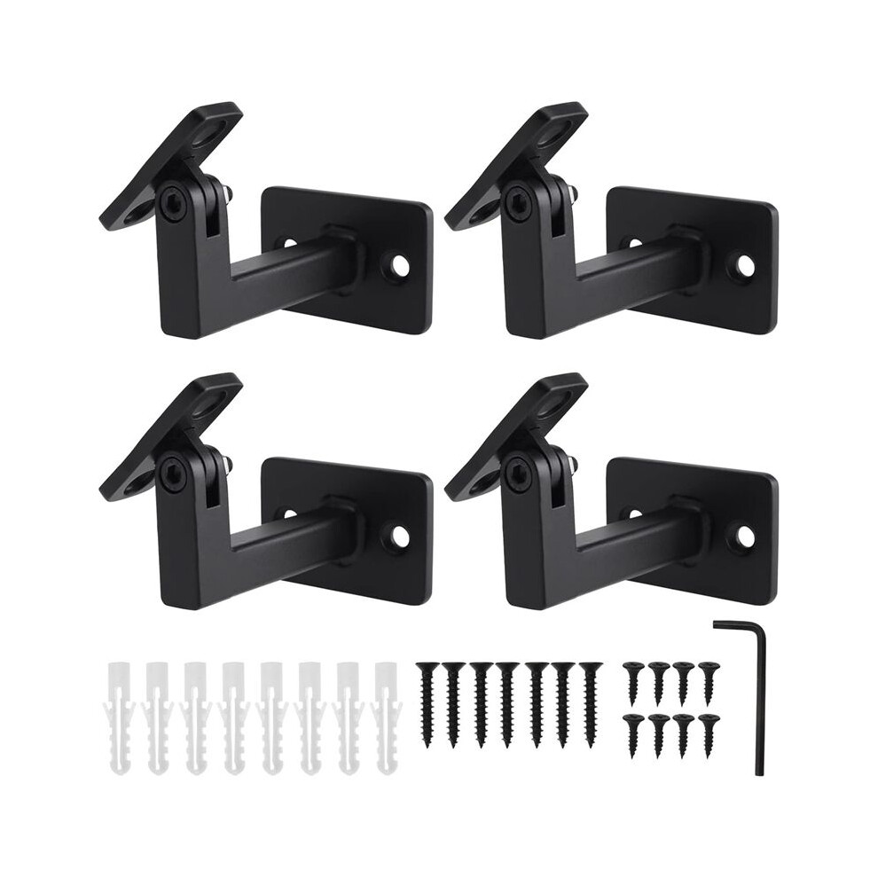 4 Pcs Adjustable Handrail Brackets, Stair Railing Brackets Hand Rail Brackets For Stairs, Wall Mounted Brackets 6032698548193