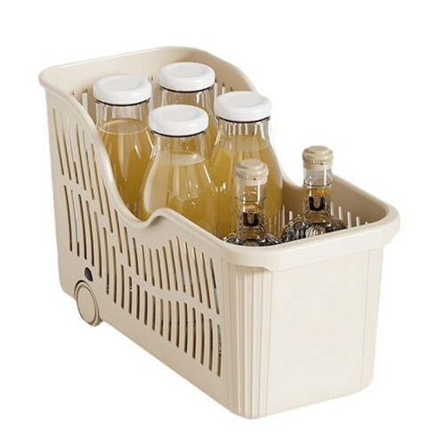 Kitchen Storage Basket with Wheel, Household Plastic Snack Toy Storage, Kitchen Cabinet Storage Box 1