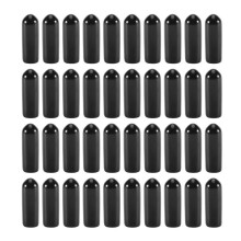 100Pcs Rubber End Caps 4Mm ID PVC Round Tube Bolt Cap Cover Screw Thread Protectors Black