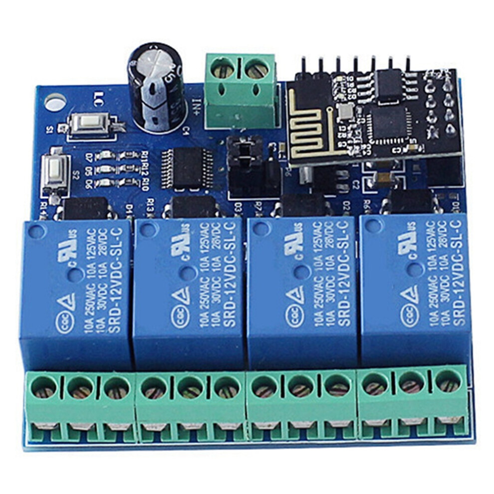 12V Esp8266 Esp-01 4-Channel Relay Module Wifi Module For Iot Home Mobile Phone App Controller Wifi Relay 6032483729820