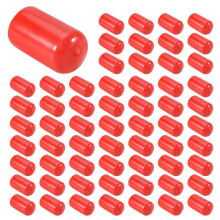 100 Stks Rubberen Eindkappen 12 Mm ID PVC Ronde Buis Bolt Cap Cover Schroefdraad Protectors Rood