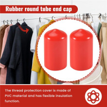 100Pcs Rubber End Caps 12Mm ID PVC Round Tube Bolt Cap Cover Screw Thread Protectors Red