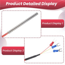 PT100 RTD Temperature Sensor 6mmx80mm Class B 2M Silicone Gel Coated Wire Platinum Resistance Pt 100 Stainless Steel
