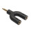 U Type Adapter Dual 3.5 MM Headphone Plug Audio Cables Splitter Microphone 2 in 1 Swivel Connector for Android 5