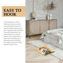 Hook Rug Kits DIY Crochet Yarn Rugs Hooking Kit with Color Preprinted Pattern Design for Adults Kids (Cat)