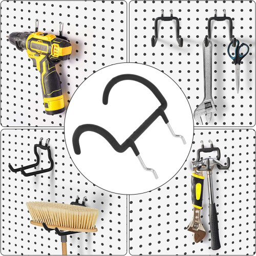 5PCS Pegboard Drill Holder Heavy Duty Hooks,Pegboard Double Hooks Drill Hanger Hook for Drill,Accessories,Power Tool Etc 2