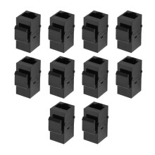 10Pcs RJ45 Connector  Jack Cat6 Extension Coupler Ethernet Network LAN Cat 6 Coupler Jacks Extend Adapter,Black