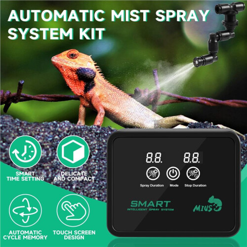 MIUS Intelligent Automatic Mist Spray System Set Electronic Timer LCD Screen Sprinkler Controller Terrarium Spraying Kit 1