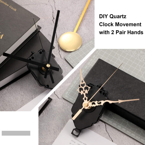 Quartz Pendulum Clock Movement DIY Movement Kit with 2 Pairs Hands Pendulum,DIY Mechanism Pendulum Movements Replace 2