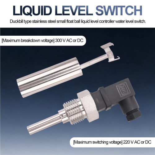 1PC Liquid Float Water Level Sensor Side Mount Float  Safe Stainless Steel Under 220V 2