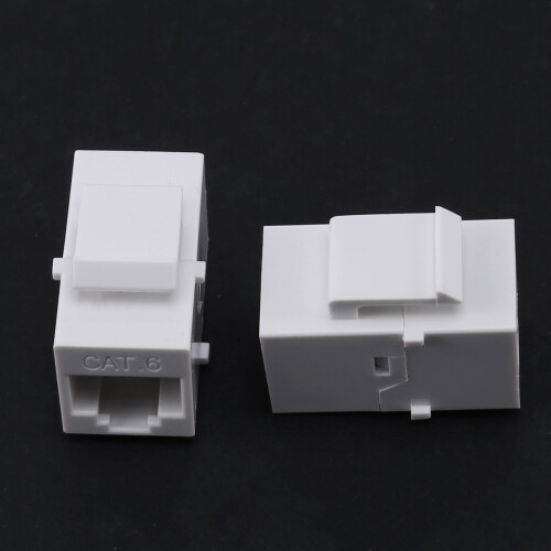 10Pcs RJ45 Connector  Jack Cat6 Extension Coupler Ethernet Network LAN Cat 6 Coupler Jacks Extend Adapter,White 2