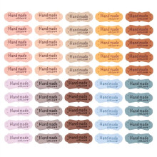 50Pcs PU Leather Labels Tags for Handmade DIY Hats Bags Hand Made with Love Label for Clothes Sewing Tags Accessories