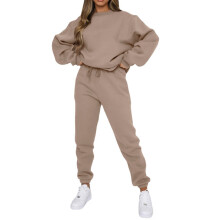 Conjunto de chándal holgado para mujer, chándal extragrande con camiseta de manga larga y pantalón de chándal de talle alto, tejido elástico y
