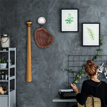 Baseball Bat Rack Storage Shelf Display Holder Multi-Use Wall Mounted Iron Art Space Saving Living Room Bedroom