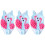 3Stk Badeanzug Einteiler Flamingo Cartoon Mehrfarbig Elastisch 3