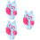 3Stk Badeanzug Einteiler Flamingo Cartoon Mehrfarbig Elastisch 6
