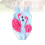 3Stk Badeanzug Einteiler Flamingo Cartoon Mehrfarbig Elastisch 10