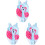 3Stk Badeanzug Einteiler Flamingo Cartoon Mehrfarbig Elastisch 2