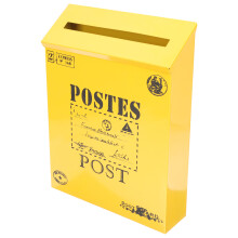 2Stk Retro Briefkasten Gelb Eisen Wandmontage