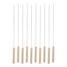 20Stk Barbecue Grillspieße Holzgriff Beige Für
