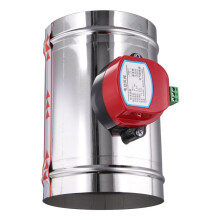 125mm Stainless Steel Electric Air Duct Damper Valve HVAC Air Ducting Motorized Air Damper AC220V Actuator Drive