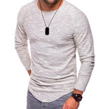 (White, 3XL) Homme Fin Mode Manches Longues Oneck Tshirt Décontracté Haut Hot Pull Chemise